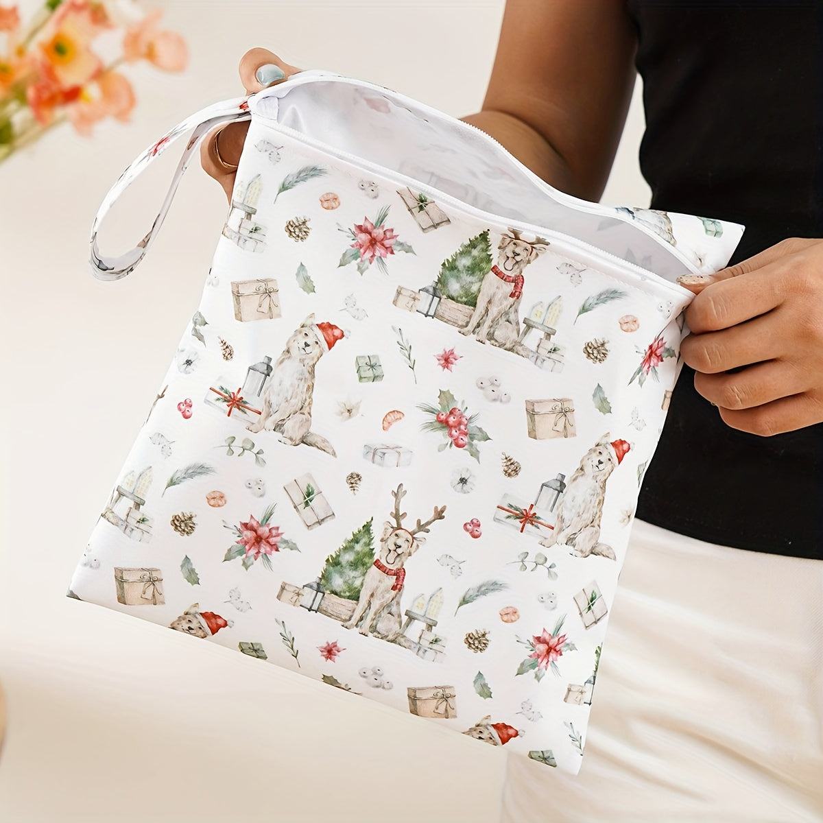 Mommy Diaper Bag Toiletry Bags with Zippered Reusable Wet Dry Bags Parent Bag