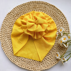 Yellow Baby Spring Summer Thin Headband Soft Big Flower Baby Hat