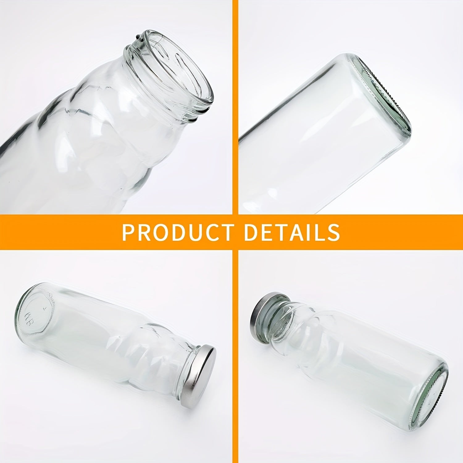 20 Vintage Glass Bottles with Metal Caps for Kombucha Juice