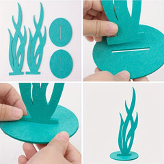 2pcs Mermaid Birthday Decorations Felt Table Centerpiece Under The Sea Party