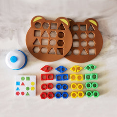 Bear Shape Matching Toys Colorful Geometric Blocks for Kids' Thinking Skills