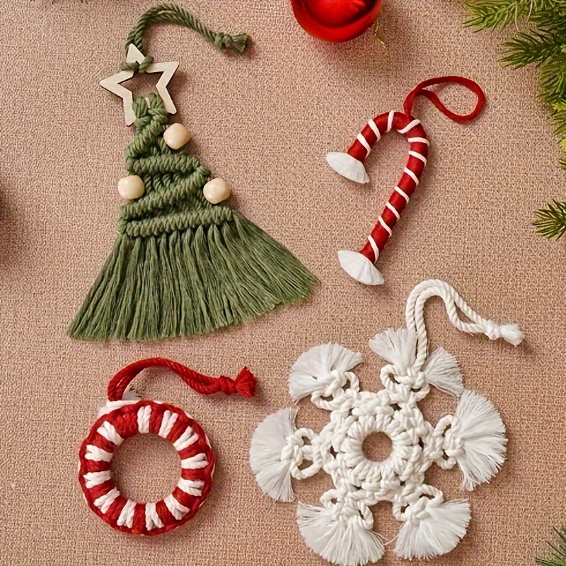 8pcs Macrame Ornament Craft Kit for Home Decor DIY