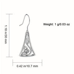 925 Sterling Silver Dainty Knot Drop Earrings