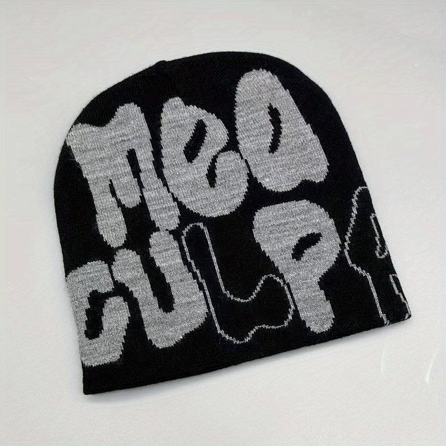 Alphabet Jacquard Multicolor Knit Beanie