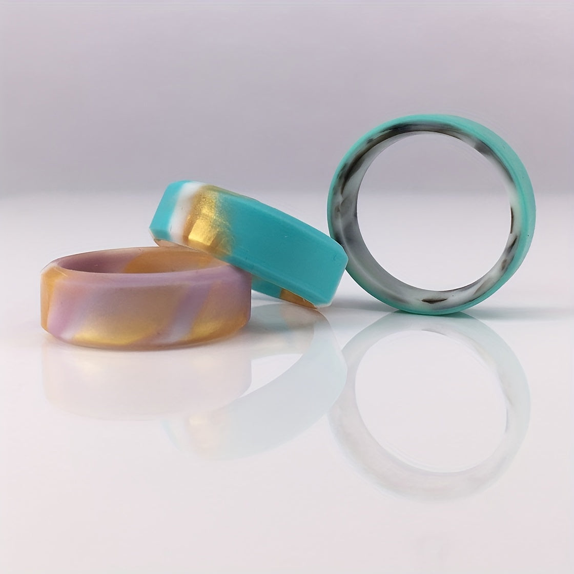 3 Pack Silicone Rings for Women and Men, Fashionable and Double-Layered Styles