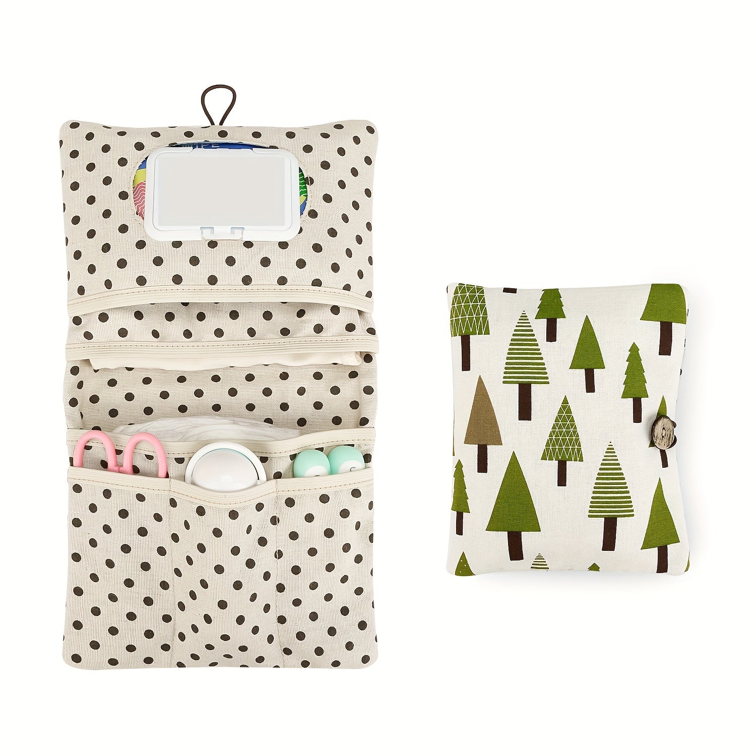 Portable Baby Diaper Storage Bag with Wet Wipes Box
