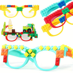 3pcs Building Blocks Glasses Baseboard Frame DIY Toy Christmas Gift