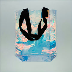 Waterproof PVC Laser Tote Bag Transparent Reusable Shoulder Shopping Bag