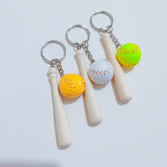 Retro PU Baseball Keychain Mini Pendant for Sports Fans