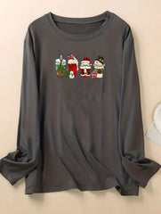 Christmas Drinks Print Long Sleeve Lounge Top
