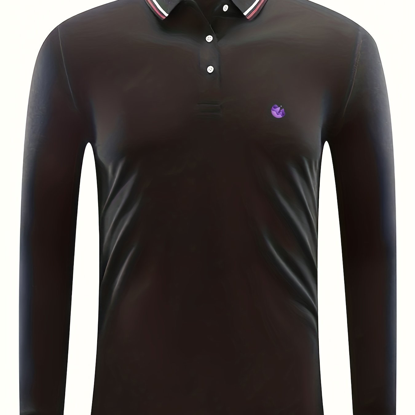 Men's Casual Button Up Long Sleeve Polo Shirt