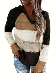 Drawstring Hooded Sweater for Fall & Winter Women's Clothing