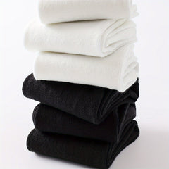 10 Pairs Plus Size Basic Crew Socks Women's Plus Solid Mid calf Socks