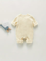 Baby Knit Bodysuit Button Down Short Sleeve Sweater Romper