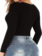 Casual Yoga Bodysuit Long Sleejsons High Stretch Slimming Yoga Jumpsuit