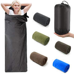 Plush Sleeping Bag Liner Warmth Zipper Camping Travel