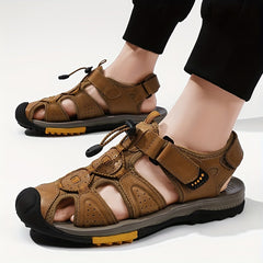 Men's Outdoor Draw String Sandals Hook & Loop Closure Shoes