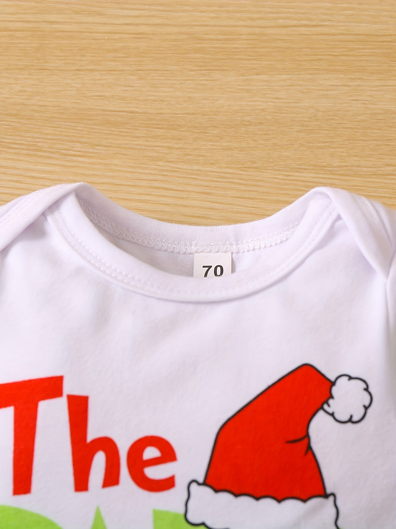 Baby Christmas Outfit Funny Graphic Romper Green Fuzzy Suspender Pants Set