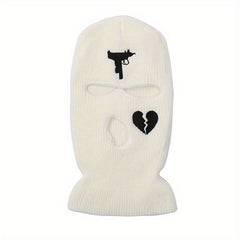Love Pistol Knitted Hat Embroidery Street Cycling Mask Warm Wool Knitted Hat