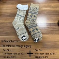 2 Pairs Thickened Home Socks for Autumn/Winter - Christmas Casual Floor Socks