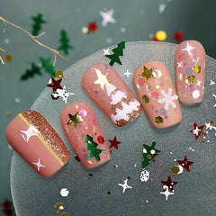 Winter Glitter Snowflake Nail Sticker Christmas Decal Sparkle Shape for Ladies
