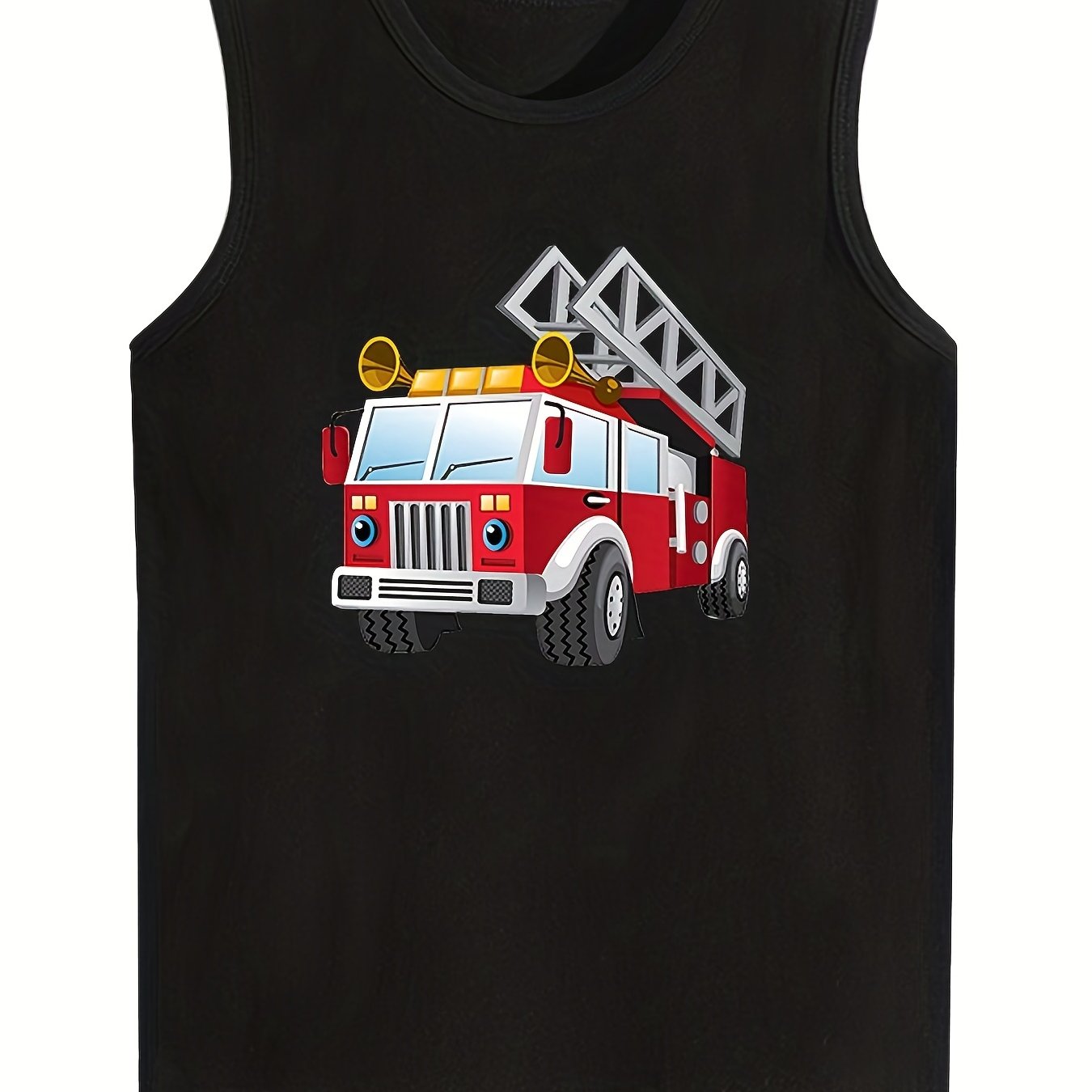 Boys Fire Truck Sleeveless Tank Top