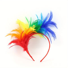 Rainbow Feather Tea Party Hats Fascinator LGBT Gay Pride Accessories