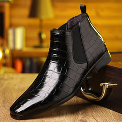 PLUS SIZE Men's Plaid Chelsea Boots Wear resistant Non Slip Boots