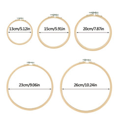 5pcs Bamboo Embroidery Hoops 12.7-25.4cm for Cross Stitch
