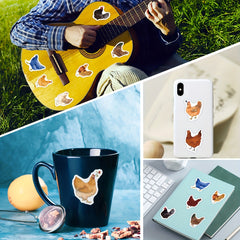 500pcs Cartoon Hens Stickers Roll for Water Bottles Laptop Bike D