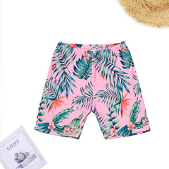 Men's Swim Trunks Tropical Plants Print Board Shorts