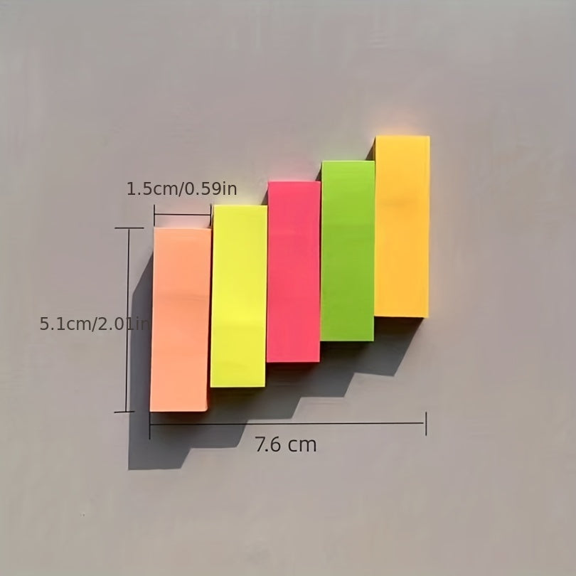 Small Strip Paper Stickers 500 Sheets 5 Colors