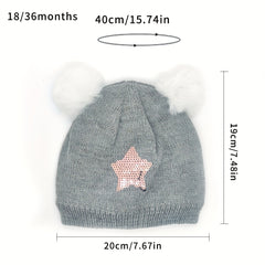 Star Pattern Knitted Baby Hat Warm Beanie