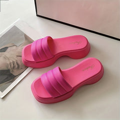 Women's Open Toe Thick Sole Slides Beach Slippers