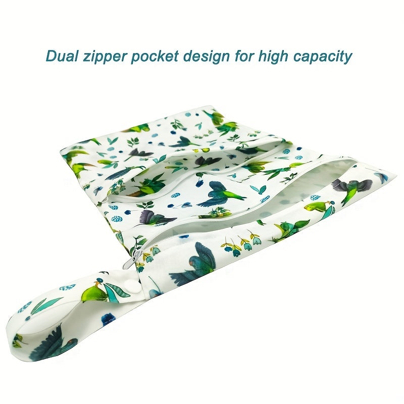 2pcs Pattern Wet Dry Bag Waterproof Reusable Diaper Storage Bag