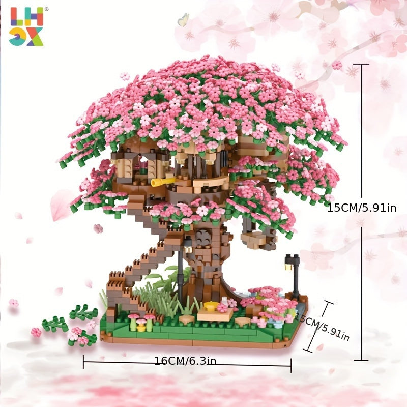 Cherry Bonsai Tree Building Set - Mini Blocks Sakura Tree House
