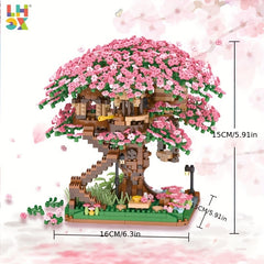 Cherry Bonsai Tree Building Set - Mini Blocks Sakura Tree House