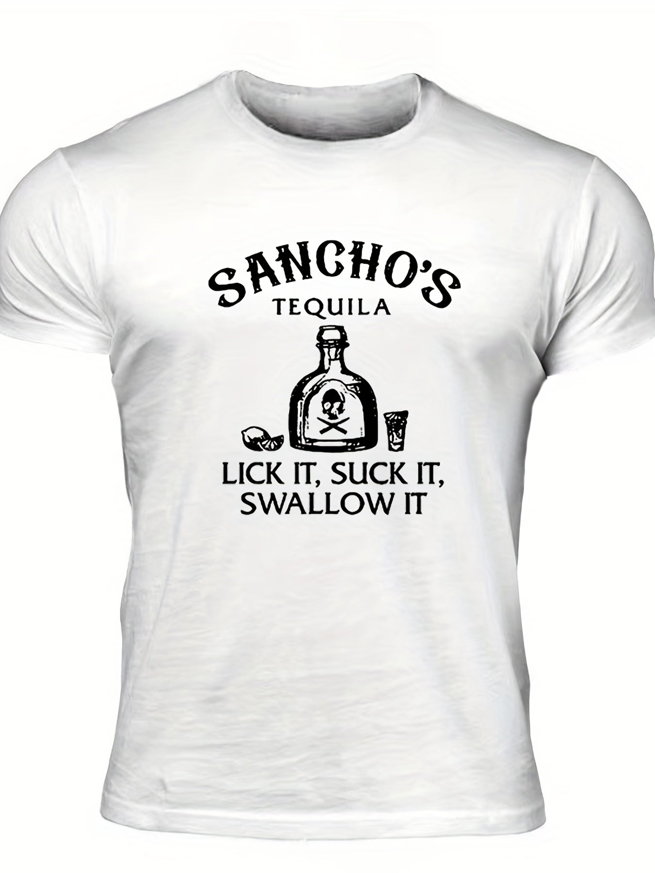 Men's Tequila Print T Shirt Comfy Stretchy Summer Outdoors