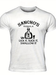 Men's Tequila Print T Shirt Comfy Stretchy Summer Outdoors