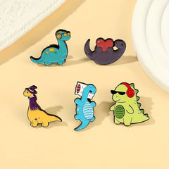 Dinosaur Enamel Pin for Backpacks & Clothes - Kids Holiday Gift