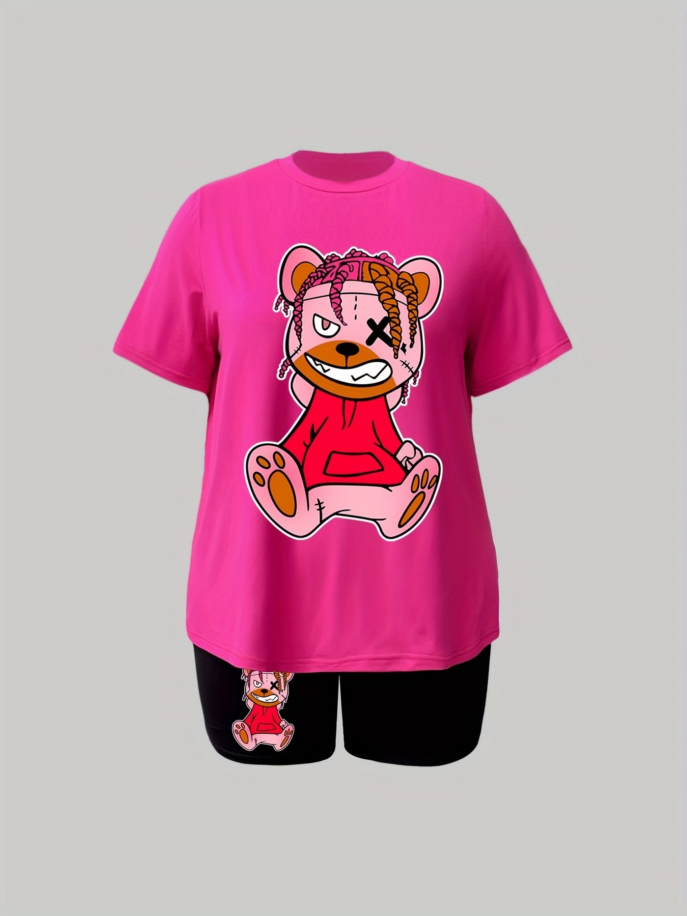 Cartoon Bear Print 2 Piece Set