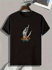 Skull & Mushroom Pattern T shirt - Men's Short Sleeve Top