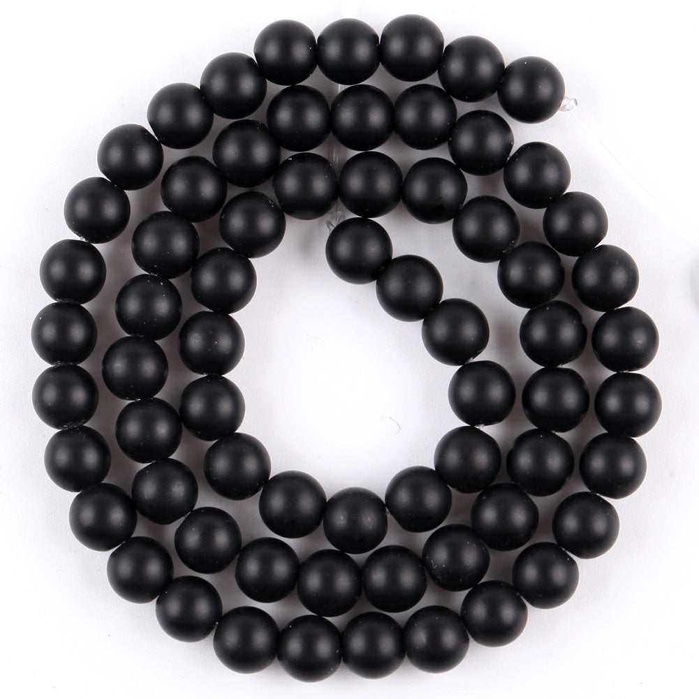 Matte Stone Round Beads DIY Bracelets Necklace 15inches Strand