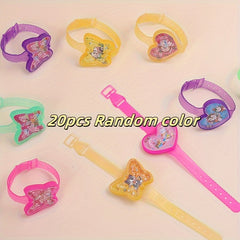 Set of 20 Cartoon Heart and Butterfly Maze Watches in Various Colors