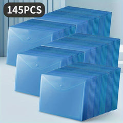 145pcs Transparent A4 File Bag Button Storage Bag