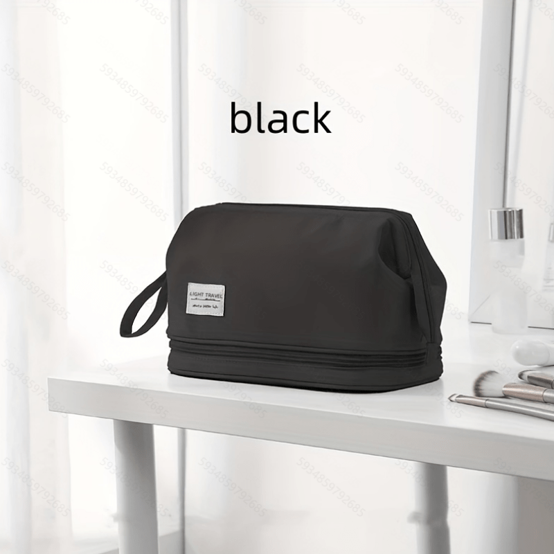 Large Capacity Makeup Bag with Brush Organizer Portable Travel Cosmetic Pouch