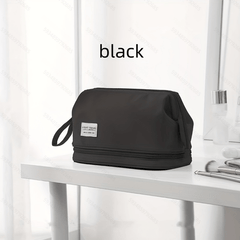 Large Capacity Makeup Bag with Brush Organizer Portable Travel Cosmetic Pouch