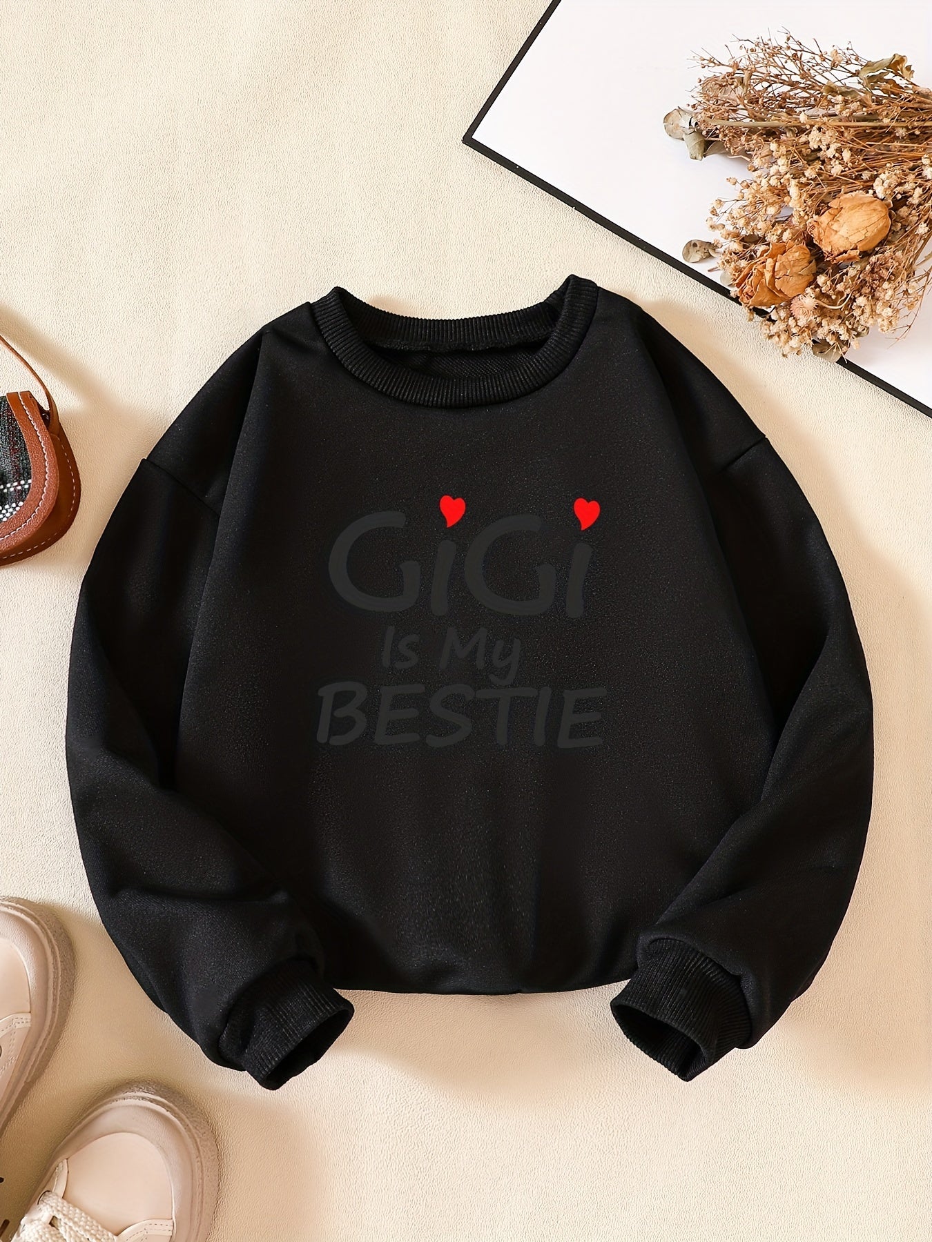 Slogan Print Boys Sweatshirt Long Sleeve Crew Neck Kids Clothing