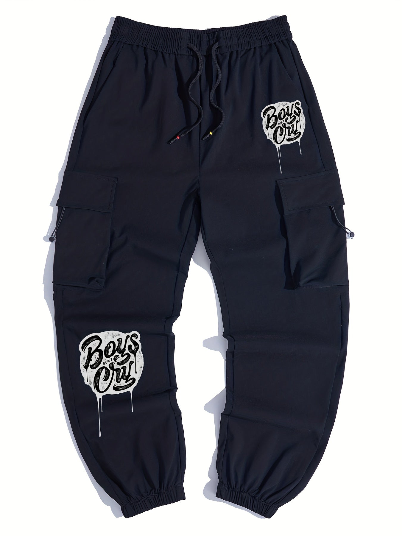 Men s Casual Boys Don t Cry Print Cargo Pants