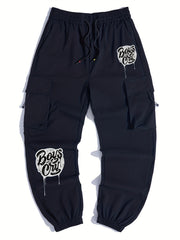 Men s Casual Boys Don t Cry Print Cargo Pants